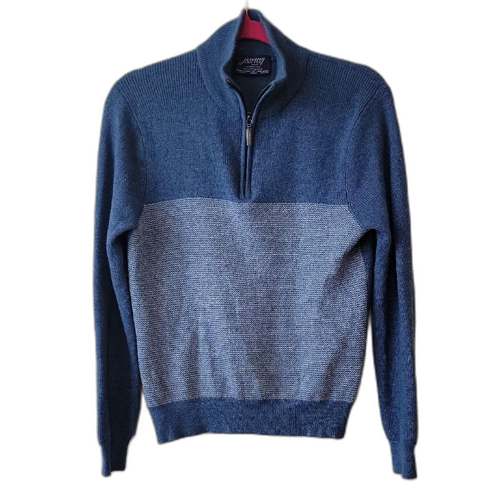 Jeremy Argyle NYC Merino Wool 1/4 Zip Sweater Blue Men’s M
